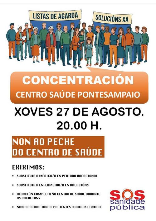 Concentración pola sanidade pública no Centro de Saúde de Ponte Sampaio